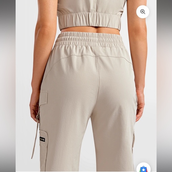 NEW FIRM ABS CREAM TAN CARGO PANTS TRACK JOGGERS MEDIUM - Picture 9 of 9